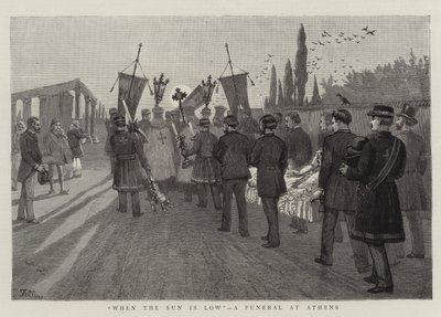 عندما تكون الشمس منخفضة ، جنازة في أثينا بواسطة فريدريك فيليرز